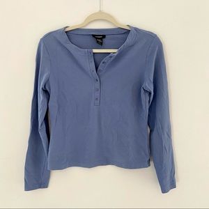 EXPRESS Blue Henley Top